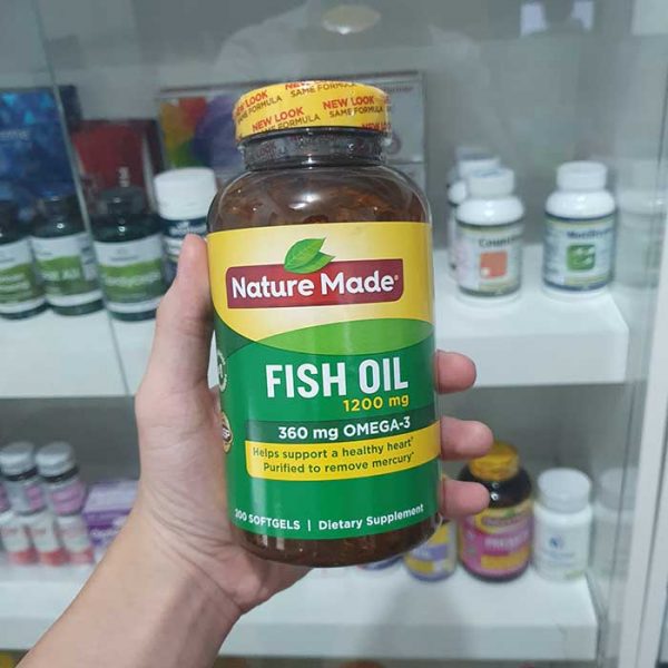 Fish Oil Nature Made 1200mg dầu cá Omega 3, Chai 200 viên
