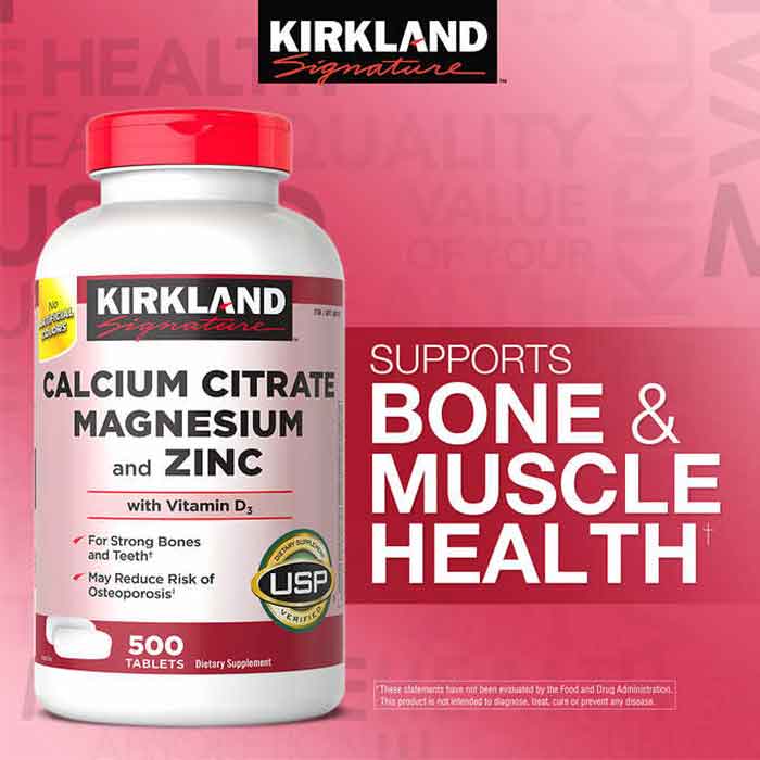 Calcium Citrate Magnesium and Zinc with Vitamin D3 Kirkland