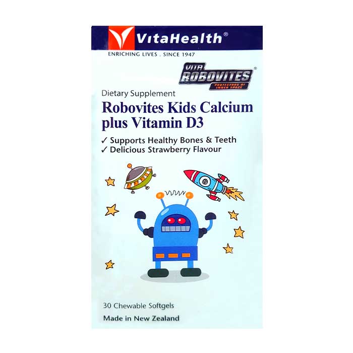 Robovites Kids Calcium Plus Vitamin D3 VitaHealth 30 viên - Viên uống bổ sung canxi cho bé