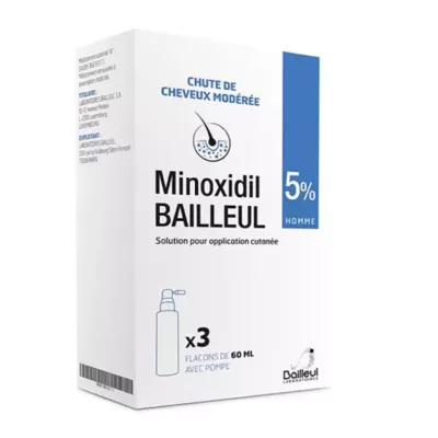 Minoxidil Bailleul 5% 3 lọ x 60ml – Set 3 lọ xịt mọc tóc